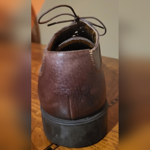 Santoni Brown Leather Oxford Shoe Men's Size 8.5 Made In Italy - Picture 6 of 15